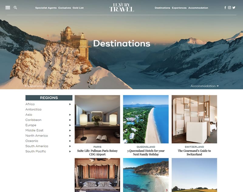 Luxury Travel Magazine - Travel Publisher WordPress Website